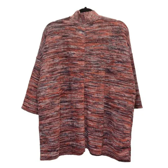 Pure Jill Space Dyed‎ Marled V-neck Pullover Compari Sweater Med Dolman Sleeve - Picture 2 of 9